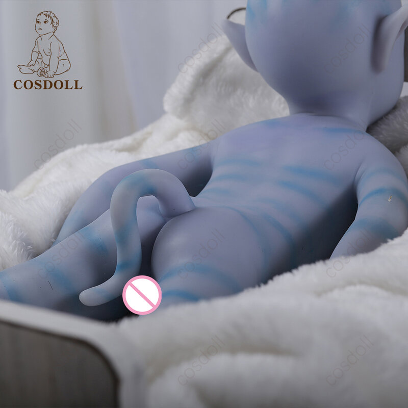 Reborn Baby 46cm 100% całe ciało silikonowe zmywalne wczesna edukacja niebieskie zabawki dla dzieci zabawki dla dzieci Reborn Doll bebe reborn Doll #00