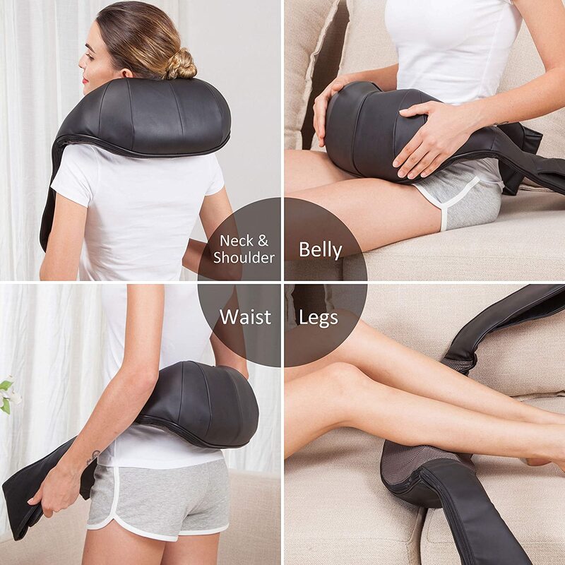 Massageador elétrico em formato de u 4d, massagem por calor em rolo para dor no pescoço e ombro, multi-função de massagem