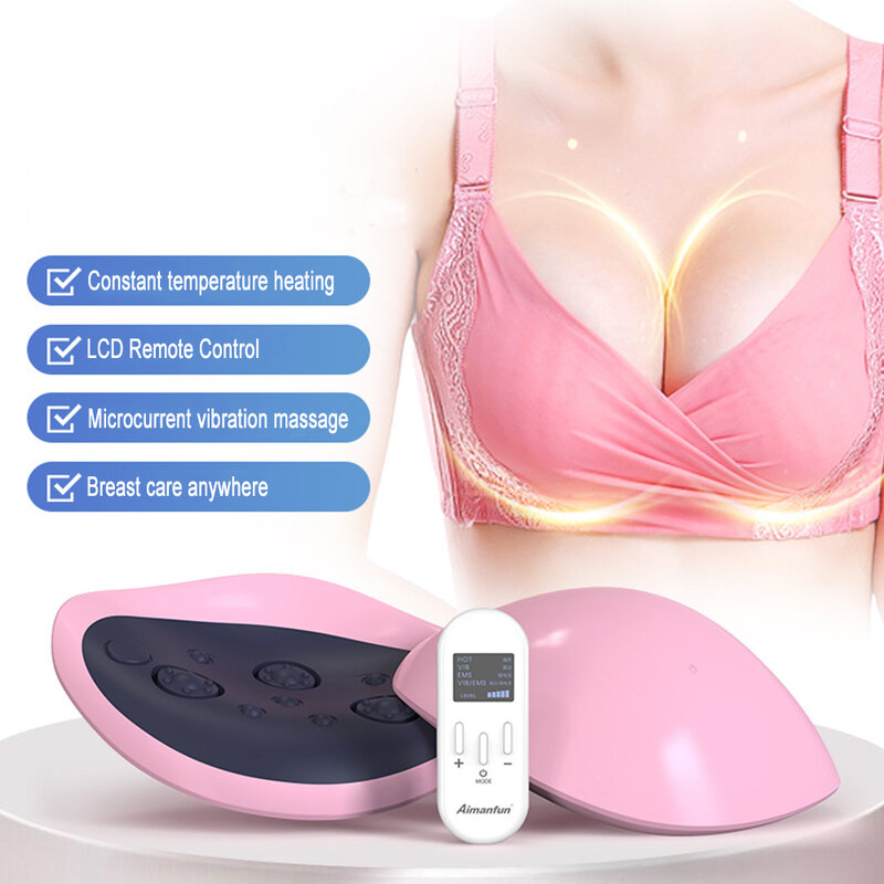 Recarregável portátil invisível massageador de ampliação do peito aquecimento quente elétrico realce do peito levantamento instrumento massagem