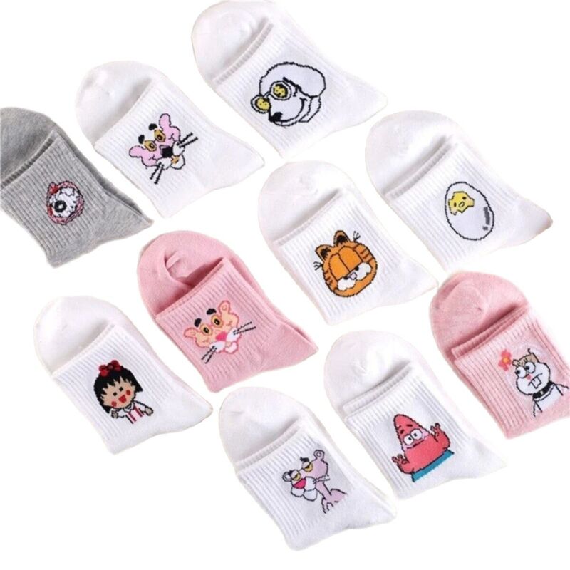 Anime Socks Set 10 Pieces Man And Woman Dress Clothes Multi Color Leggings Cotton Footwear Casual Fashion Extra Soft Unisex Fun
