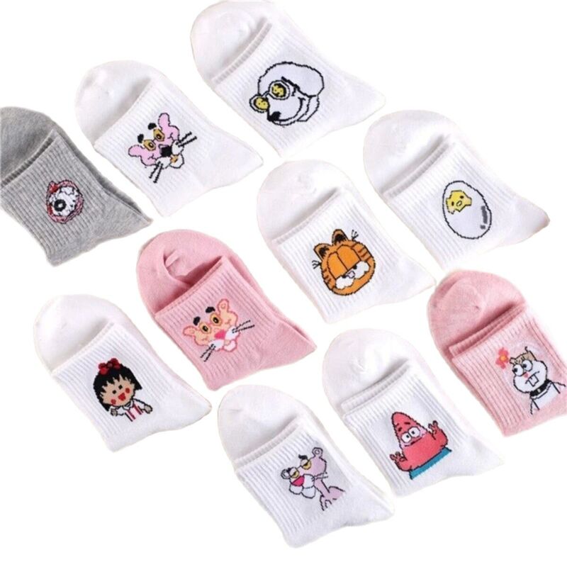 Ensemble de chaussettes Anime 10 pièces pour hommes et femmes, vêtements habillés, Leggings multicolores, chaussures en coton décontractées, très doux, unisexes amusants