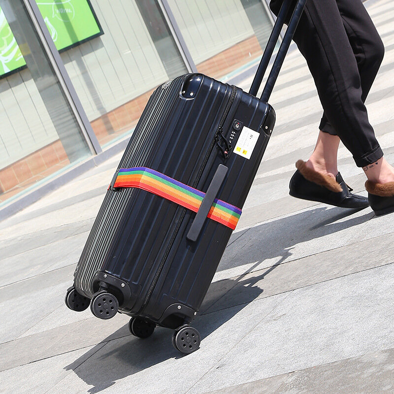 Correa de equipaje de viaje, candado de contraseña ajustable, cinturón de embalaje, candado seguro antirrobo, correa de equipaje