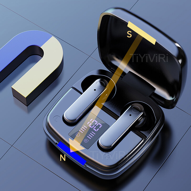 Auricolari Bluetooth TWS con scatola di ricarica cuffie impermeabili auricolari Stereo 9D cuffie sport binaurali Touch Control auricolari