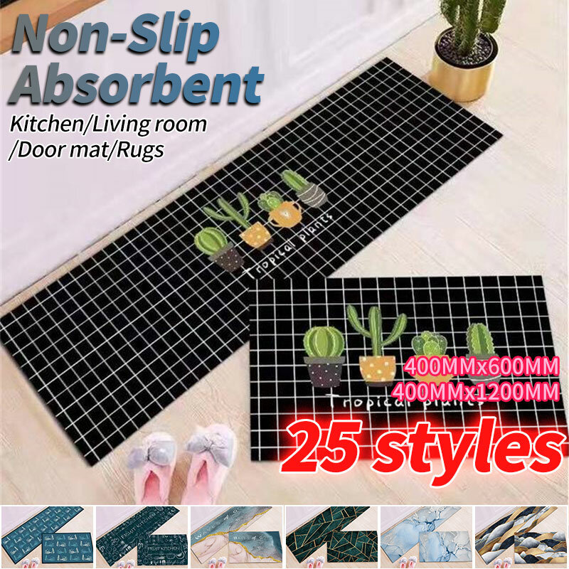 Kitchen Mat Quick Dry Washable Absorbent Floor Doormat Entry Mat Nordic Style Balcony Porch Area Rug Easy To Clean