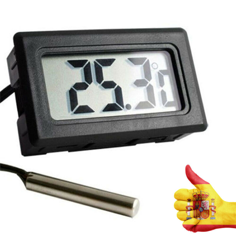 Interruptor de pistola digital lcd, impermeável, termômetro refrigerador, segundos de estação, meteorológica com sonda, 1 peça