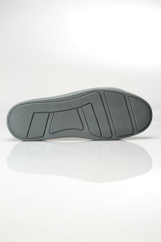 Zapatillas de deporte de cuero gris para hombre