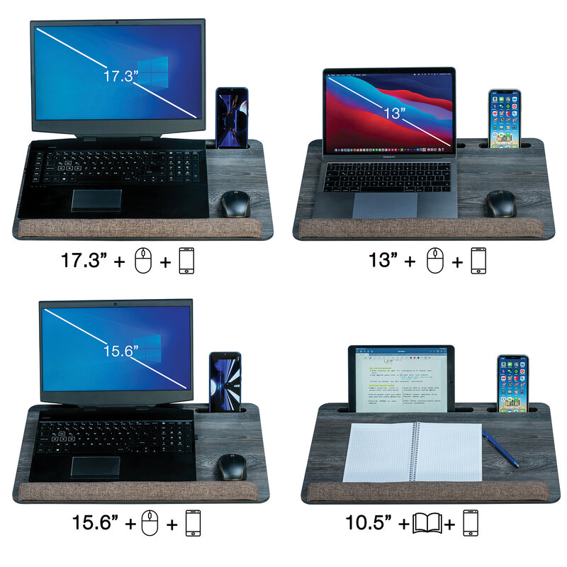 Lap biurko na laptopa LS021-przenośny biurko z poduszka na poduszkę, pasuje do do 17.3 cal Laptop Tablet i uchwyt na telefon