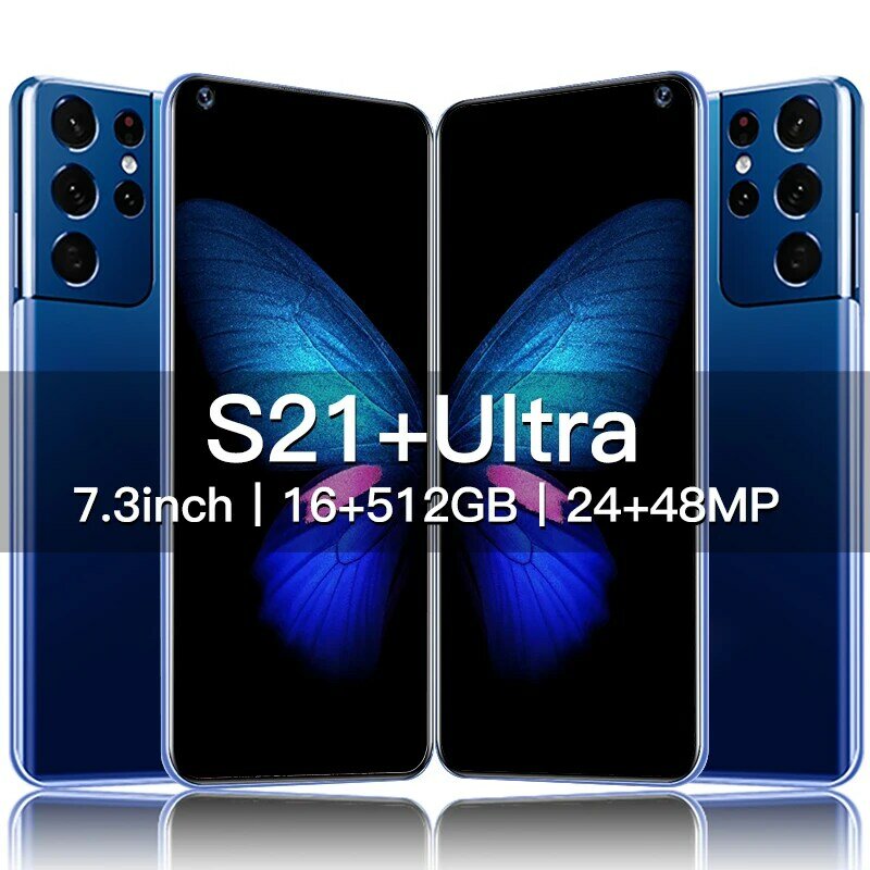 NEW Global Version S21 Ultra Smartphones 5G Phone 16+512GB Cellphone 10Core Mobile Phones Andriod10 6800mAh Gaming Phone Face ID