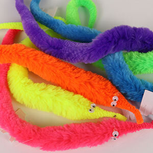 24/64Pcs Worm On A String Fuzzy Trick WormToy Party Favors Bag Fillers Christmas Stocking Stuffer Gifts Assorted Colors for Kids