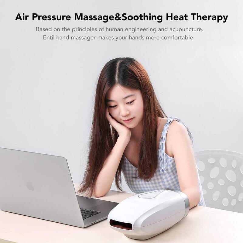 Massaggiatore manuale elettrico a batteria con pressione dell'aria, Tunnel carpale e intorpidimento delle dita, riscaldamento e vibrazione, massaggio profondo a 3 modalità