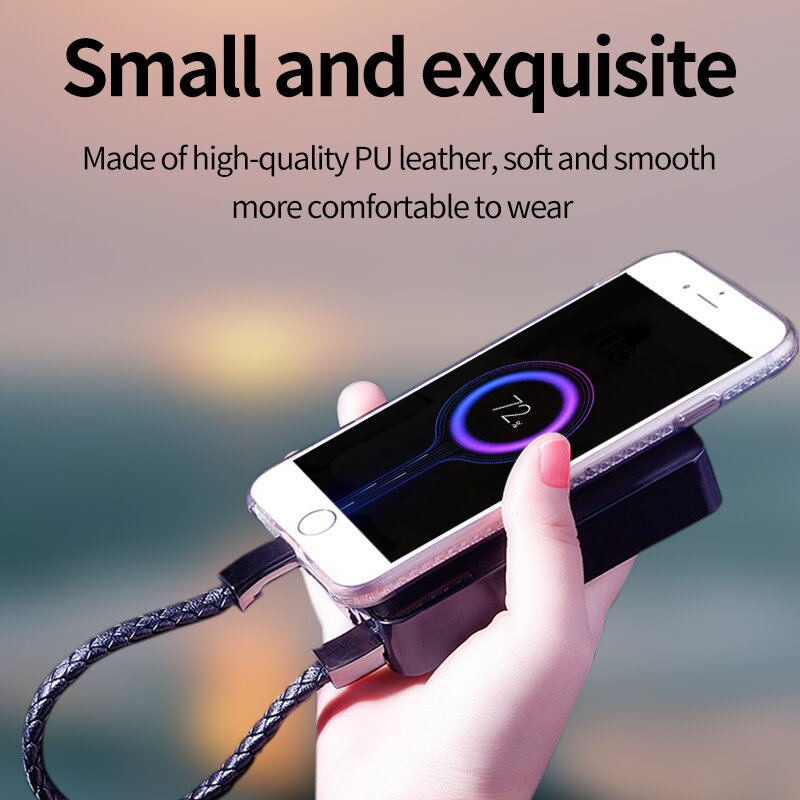 JH-LINK USB Cable Portable Leather Micro  Bracelet Charger Data Charging Cable Sync Cord For Phone Android Type-C Phone