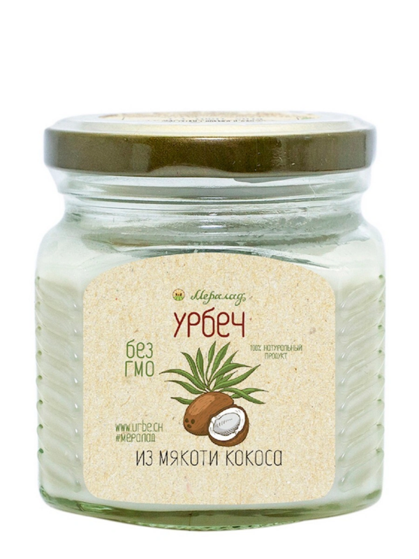 Urbech – pâte de noix de coco 230g, huile de noix de coco *, crème de noix de coco *, livraison depuis moscou; Meralad