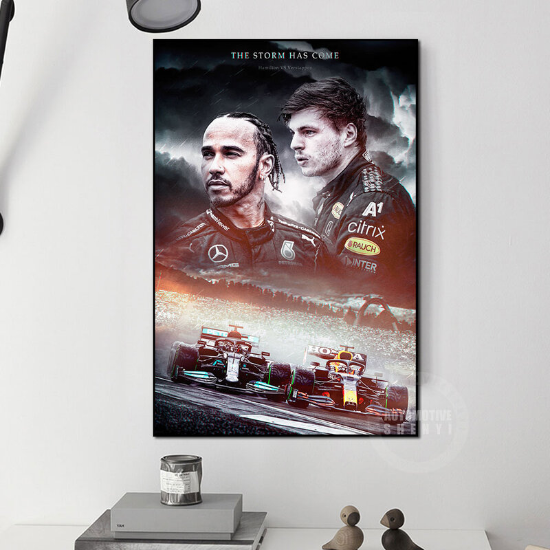 Formuła F1 burza nadchodzi Mclaren mistrz świata plakat dekoracja plakatu dekoracja malarstwo Bar pokój płótno ścienne