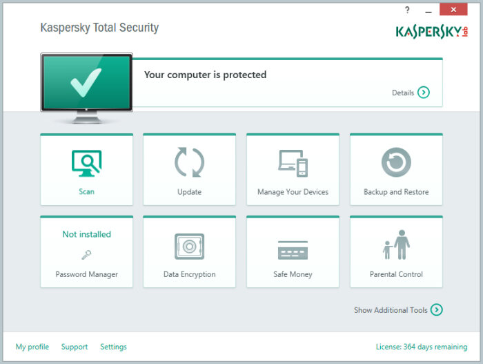 Kaspersky 총 보안 1 년 1 장치 글로벌 키