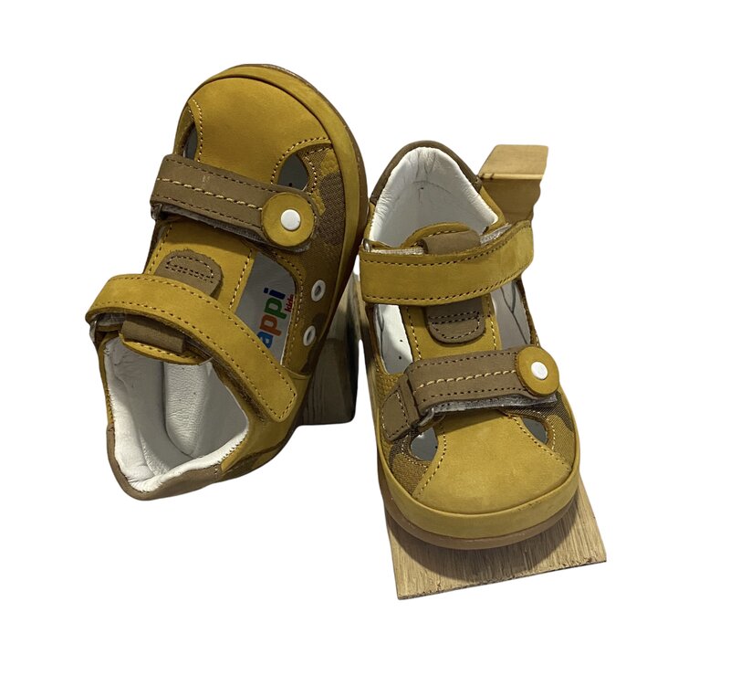 Pappikids modelo (0203) menino primeiro passo sapatos de couro ortopédico