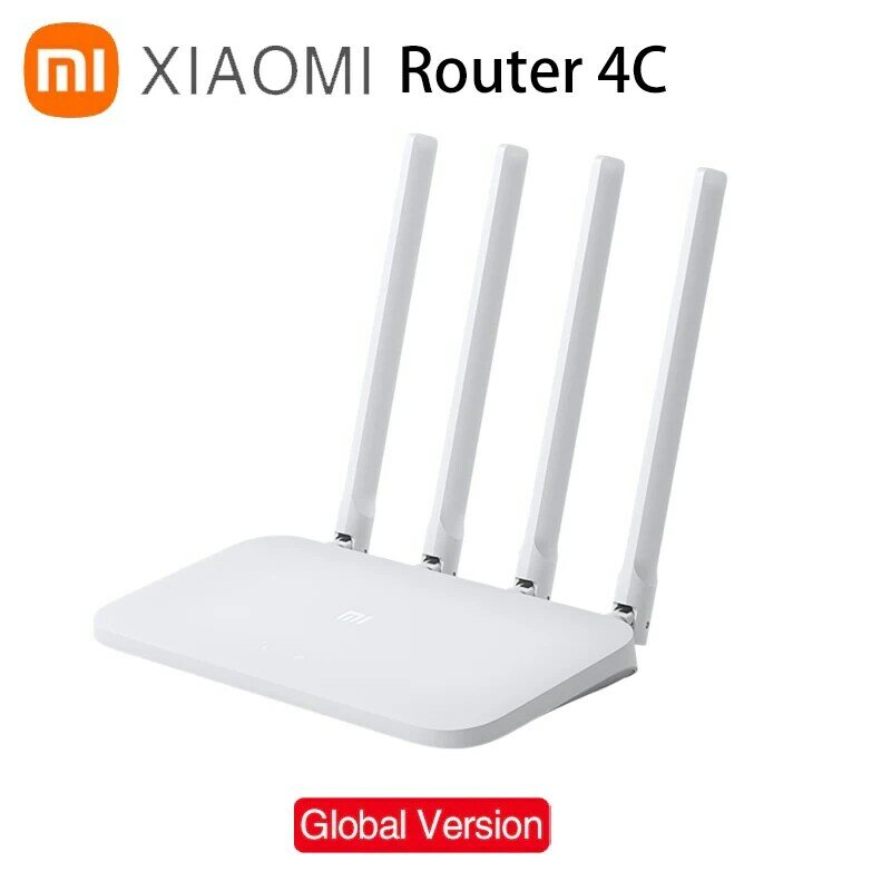 Xiaomi-roteador 4c com 1000mbps, 2.4ghz, wi-fi, 4 antenas de alto ganho, 4a, repetição de sinal, controle por app, xiaomi