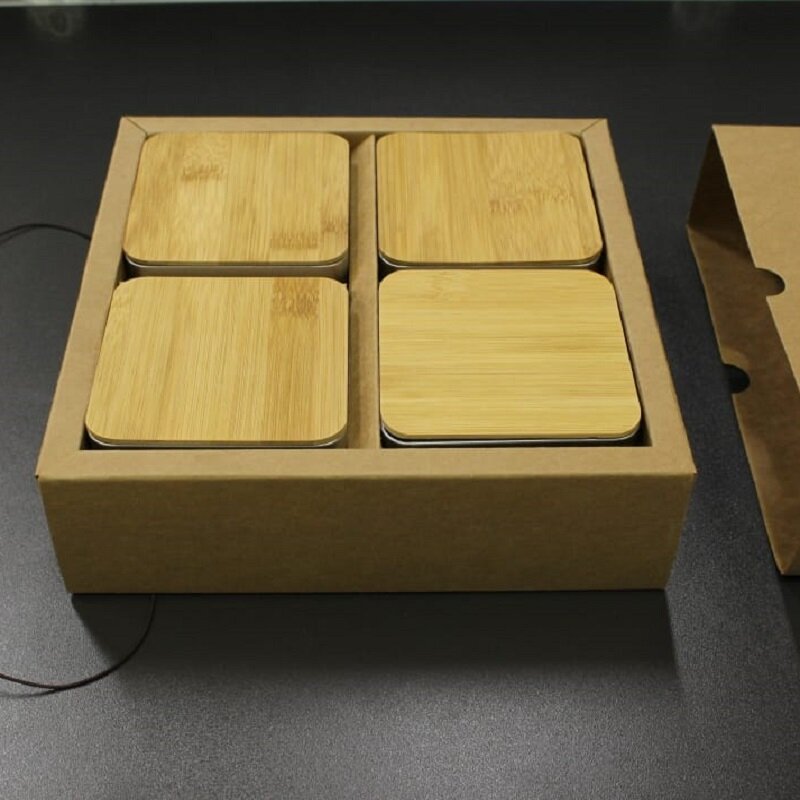 Chá chinês em caixas de presente, 4 chás diferentes em um conjunto