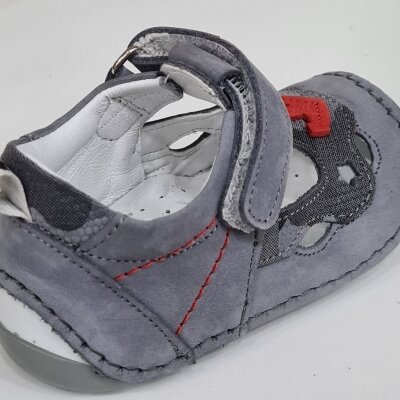Papikids modelo (0112) menino primeiro passo sapatos de couro anotomic