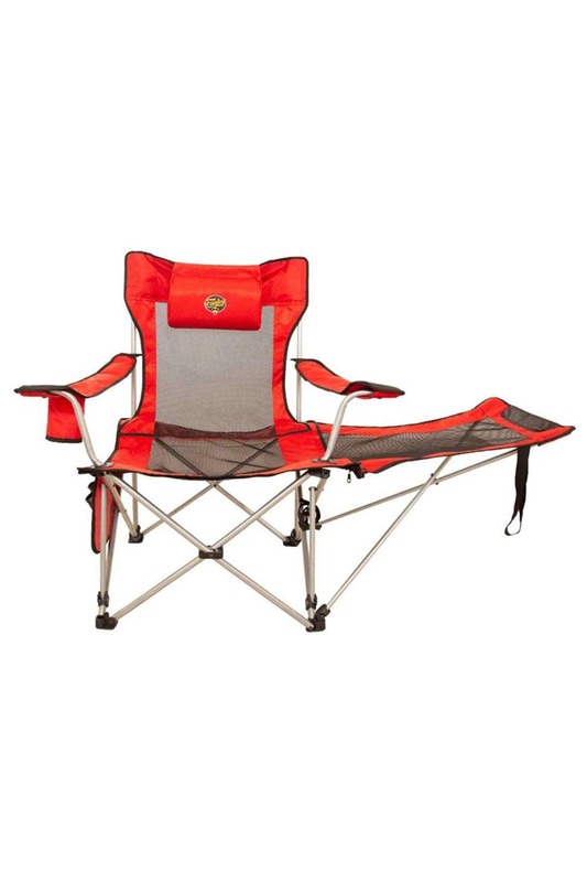 Funky Lazy 3 Plus – siège de Camping inclinable rouge solide, squelette et oreiller, 3 positions différentes