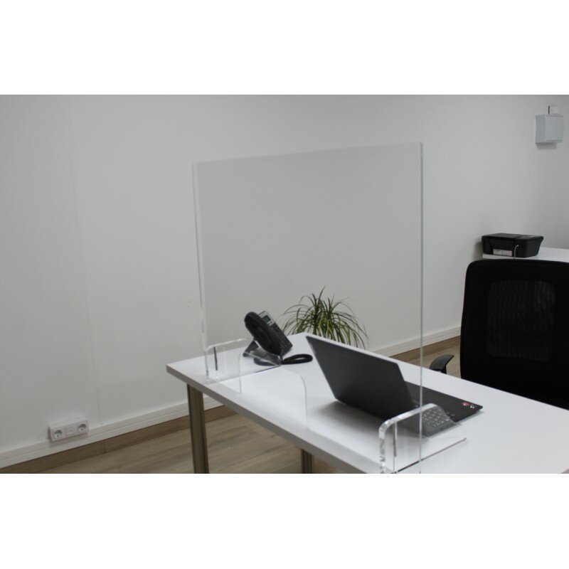 Partition Large methacrylate, transparent with window. Protection for table and counters shops