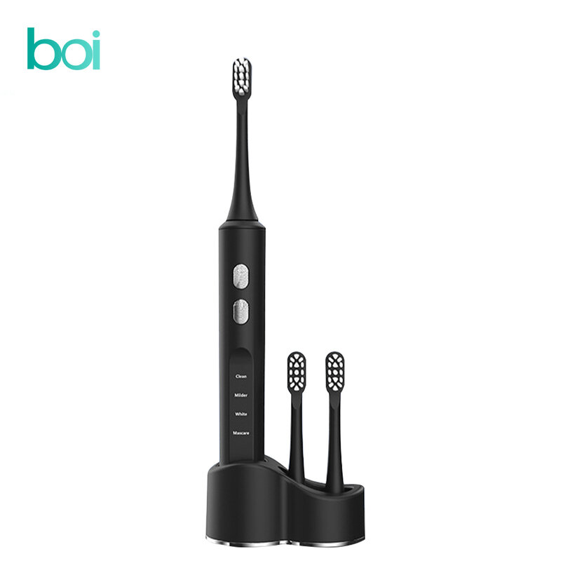 [Boi] Wireless Induction Base Fast Charging 4 Mode Replacement Brush Head IPX7 Rechargeable Sonic Electric Toothbrush For Aldult