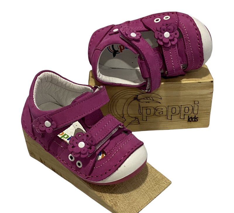 Papikids Model(010)Girls First Step Orthopedic Leather Shoes
