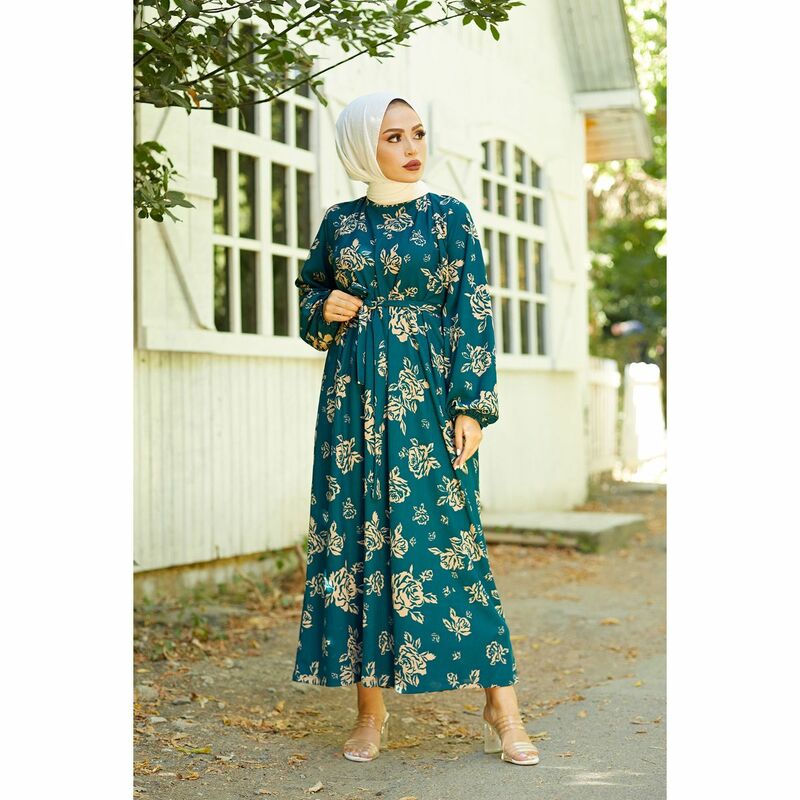 Vestido largo de talla grande para mujer, caftán modesto, ropa islámica musulmana, moda turca, Hijab de Dubái, 2021