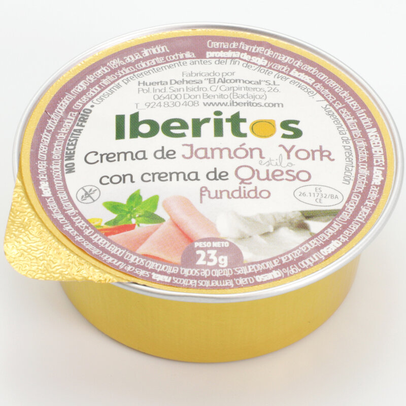 IBERITOS - Pack 4's soup cream JAMON York with 23g-YORK's cast in monodose soup cream cheese cheese