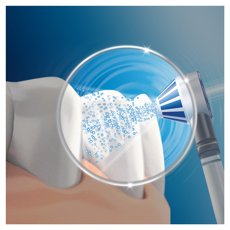 Ordal-b MD20 Oxyjet ، حزمة الأسنان الري + فرشاة كهربائية حيوية 100 الأسنان ، الفم-B رئيس ، منظف الأسنان ، 5 مستويات