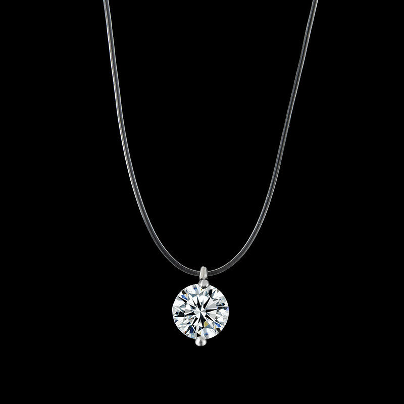2021 модное простое дикое прозрачное ожерелье из лески невидимое циркониевое ожерелье Русалка слезы цепочка до ключиц