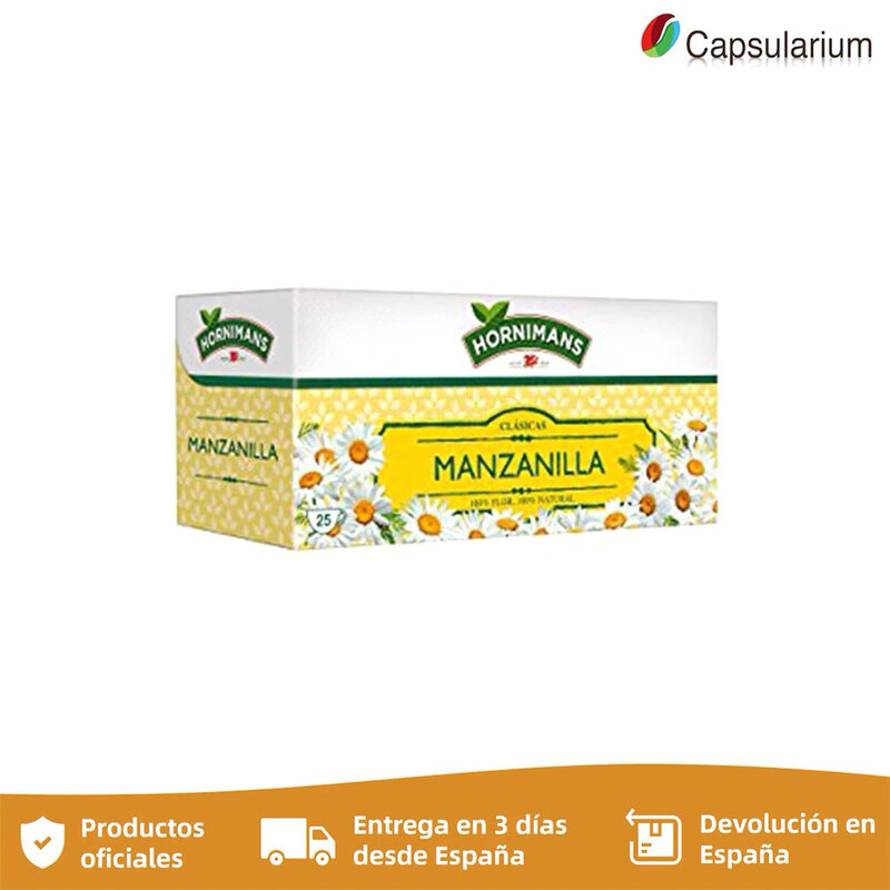 Infusiones de Manzanilla Hornimans. Caja de 25 sobres de infusión manzanilla 100% natural - Capsularium