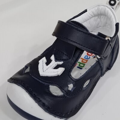 Papikids modelo (0115) menino primeiro passo sapatos de couro anotomic