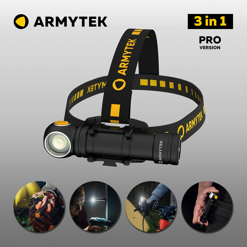 Armytek-위저드 C2 프로 맥스 LED 전조등, 새로운 USB 충전식 멀티 손전등 3 in 1 (F06701C/F06701W) + 21700 리튬 이온 배터리
