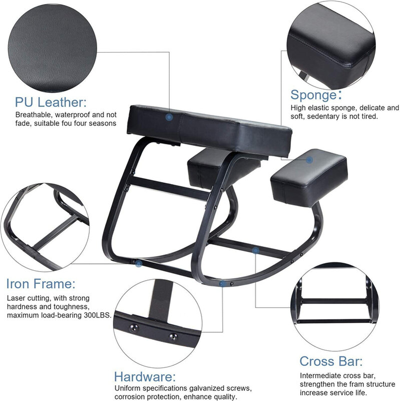 Silla ergonómica de Metal para arrodillarse, taburete de balanceo, muebles de oficina en casa, diseño de postura de ordenador