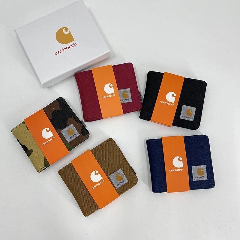 New Carharttt portafoglio corto semplice a doppia piega portafoglio Zero CARHARTT portafoglio corto in tessuto impermeabile portafoglio Zero per uomo