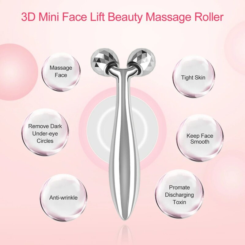 Levantamento de cara portátil y forma rolo 3d massageador rolo massageador para rosto instrumento massagem beleza cuidados com a pele ferramenta 360 girar