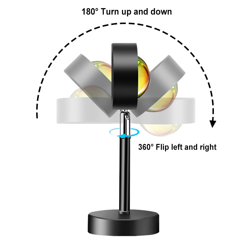 Zachód słońca projektor do oświetlenia nocnego USB stolik nocny lampa prezent na walentynki para nastrojowe oświetlenie sypialnia Bar kawa LED Light