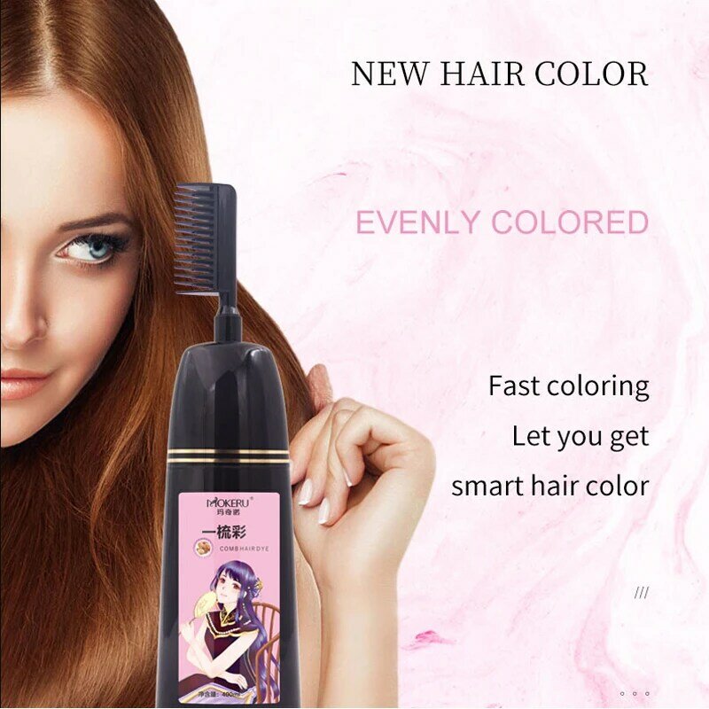 Dye Borstel 400Ml Haarverf Kam Natuurlijke Organische Haarverf Kam Plantaardige Haarkleur Shampoo Gemakkelijk Om Kleur Energiek kleur