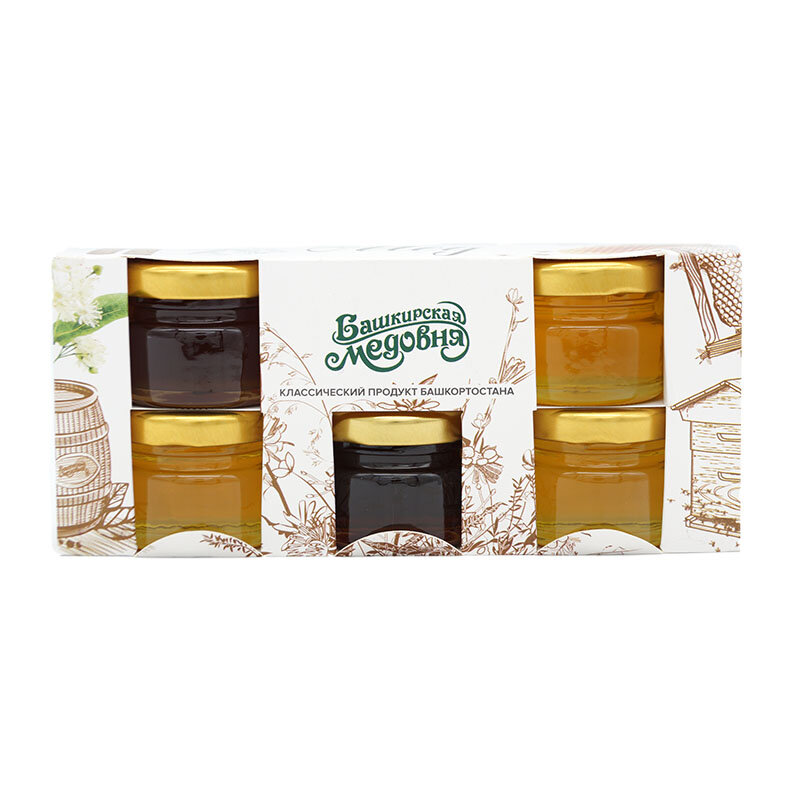 Honing Bashkir Natuurlijke Bloem (Weide Bos) Lime Boekweit Bodem Bashkir Honing 200 Gram Set Bee