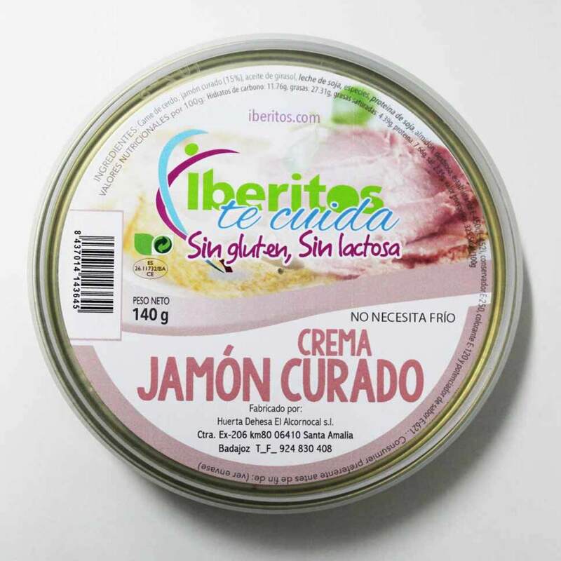 IBERITOS - Crema de Jamon Curado SIN Lactosa - Origen España - 140g