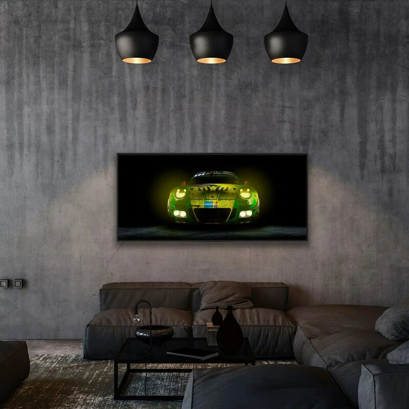 Manthe-racing drukowany obraz GT3 R Grello samochód wyścigowy plakat wydruk płótna malarstwo Home Decor obraz ścienny do salonu