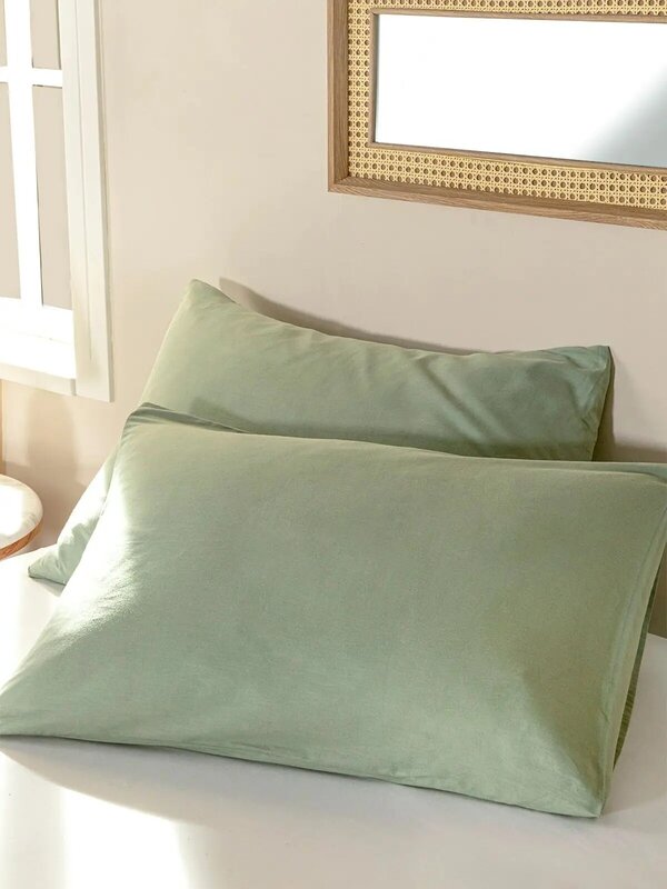 Almohada Cervical de algodón para dormir, cobertor grueso esmerilado para cama y dormitorio, color blanco, 2 piezas