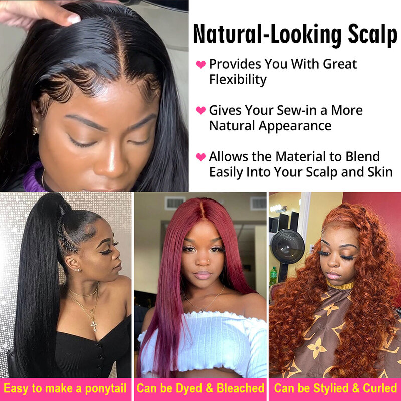 Perruque Lace Closure Wig brésilienne naturelle – Alibonnie Hair, cheveux lisses, 13x4, pre-plucked, avec Baby Hair, pour femmes africaines