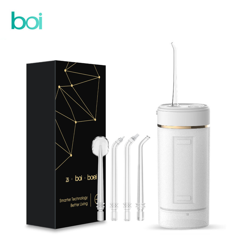 [Boi] USB Rechargeable Adjustable Portable High-frequency Pulse Adult Oral Irrigator Washable 4 Modes Water Thread For Teeth
