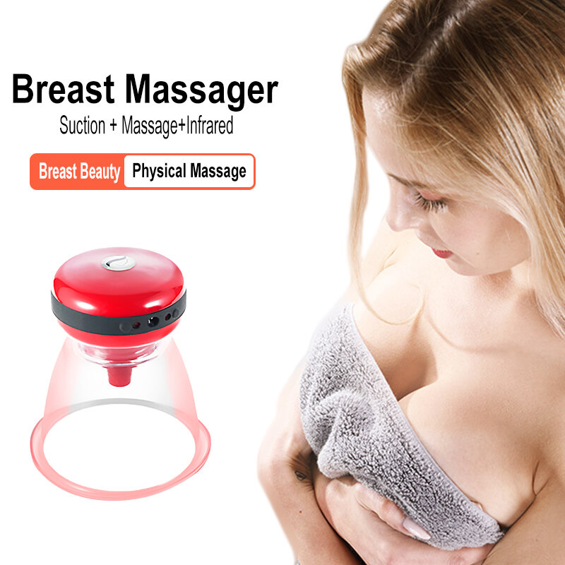 Mini bomba de ampliação do peito sucção infravermelho mama massageador máquina biger dispositivo pressão negativa copos aumento