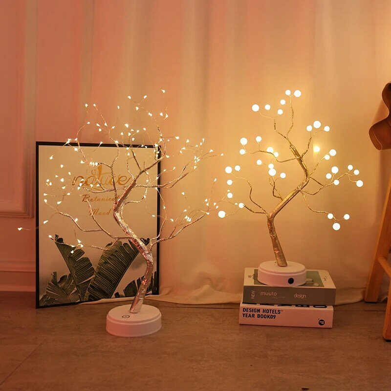 Ledナイトライトusbミニクリスマスツリーライト花輪夢のようなスパークリング子供のための寝室家の休日の装飾照明