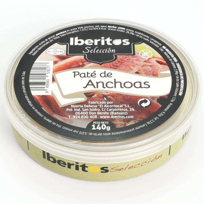Anchovy IBERITOS-Pate cans 140g-folding carton Pate anchovy 140g-anchovy