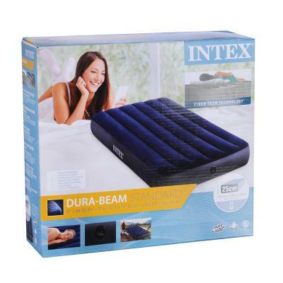 Intex Inflatable bed classic downy (Fiber Tech) twin, 99 cm x 1,91 m x 25 cm Inflatable mattress Swimming mattress beach sofa bed For pools Self-inflating Air Mattresses Camp Sleeping Gears Camping Hiking