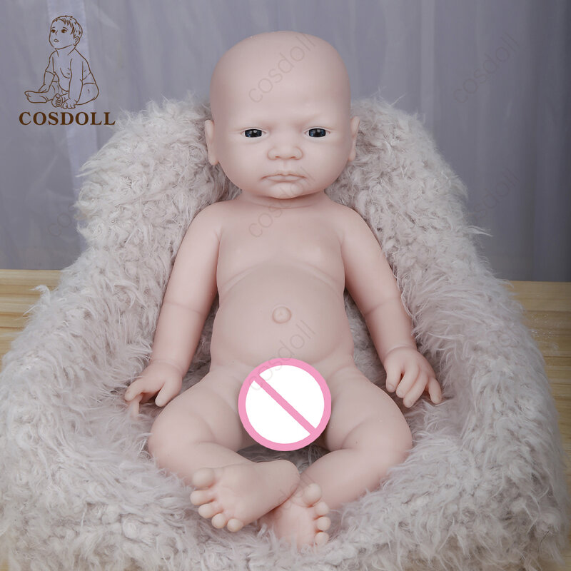 Кукла-младенец реборн 45 см, твердая кукла, Реалистичная кукла-младенец, 2,9 кг, полностью силиконовая Неокрашенная НЕОБРАБОТАННАЯ кукла для т...