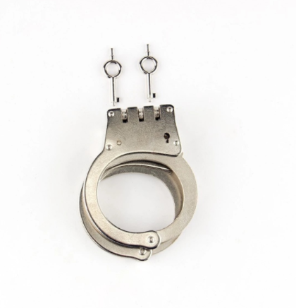 Professional ตำรวจ Handcuffs บานพับ Clamp ทหารสแตนเลสสตีลโลหะ Chrome-เหล็กชุบนิกเกิลล็อคคู่บานพับ
